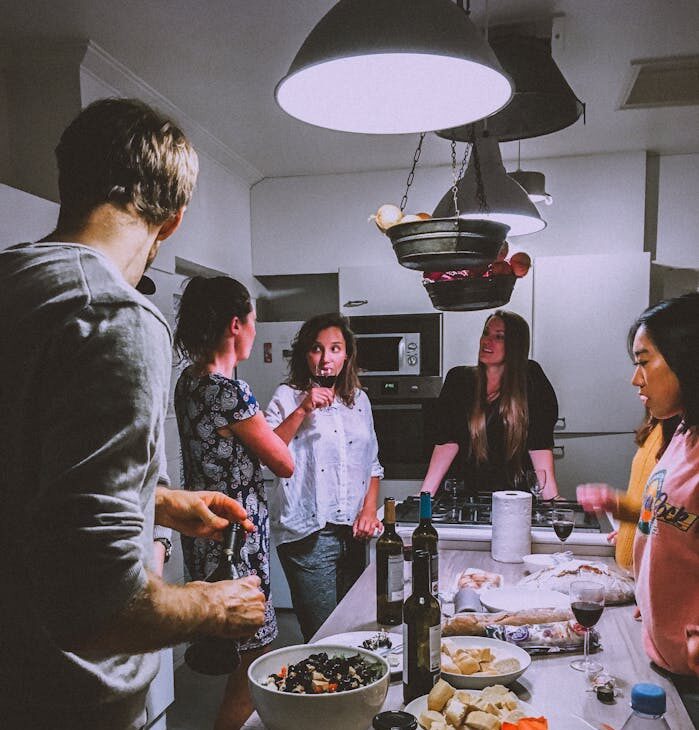 Family around a table